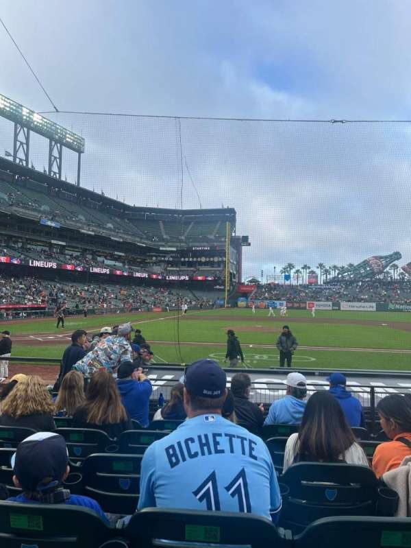 Oracle Park, section: 109, row: G, seat: 9