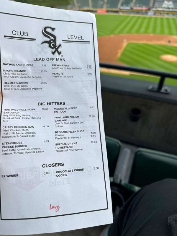 Rate Field, section: 338, row: 2, seat: 8