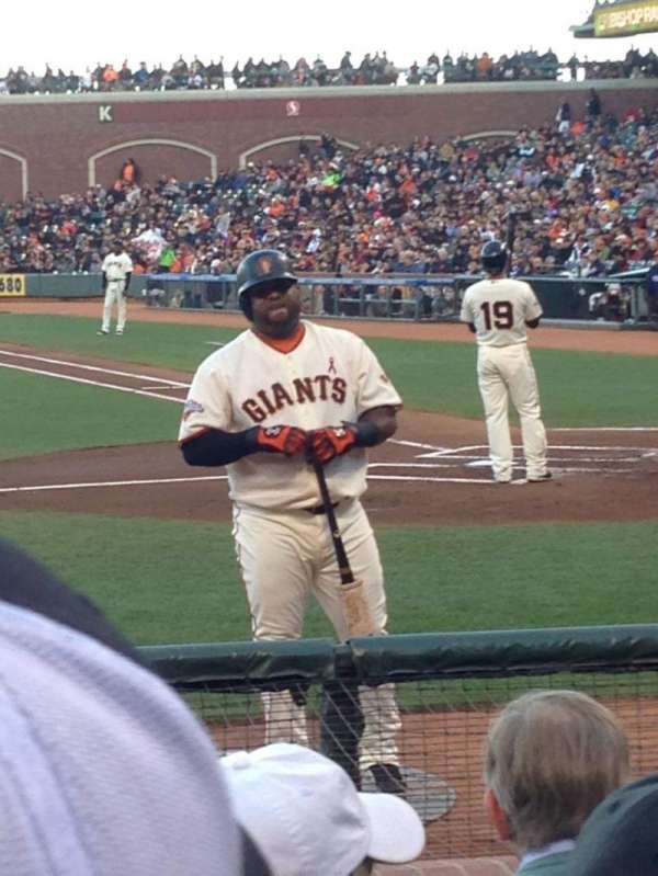 Oracle Park, section: 121, row: B, seat: 15and16