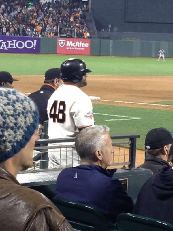 Oracle Park, section: 121, row: B, seat: 15and16