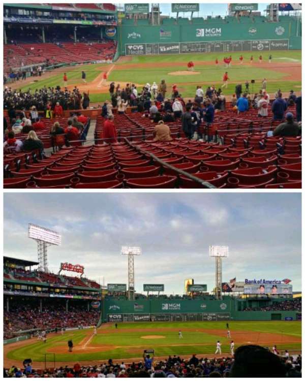 Fenway Park, section: Loge Box 123, row: NN, seat: 1