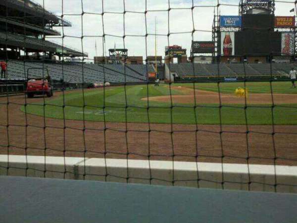 Coors Field, section: 127, row: A1, seat: 9