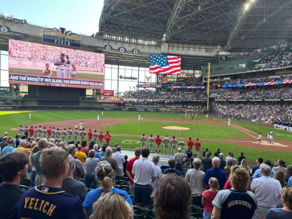 American Family Field, section: 121, row: 18, seat: 4