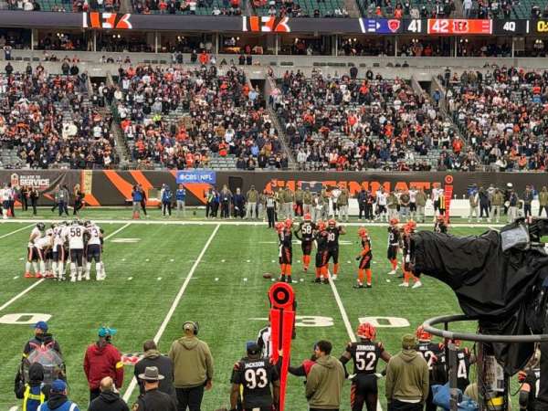Paycor Stadium, section: 112, row: 10, seat: 1