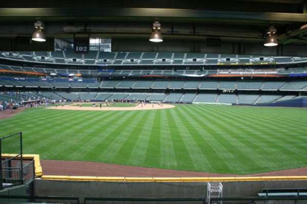 American Family Field, section: 102, row: 5, seat: Bench seat