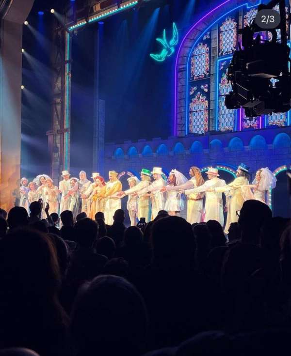 St. James Theatre, section: Orchestra R, row: M, seat: 28