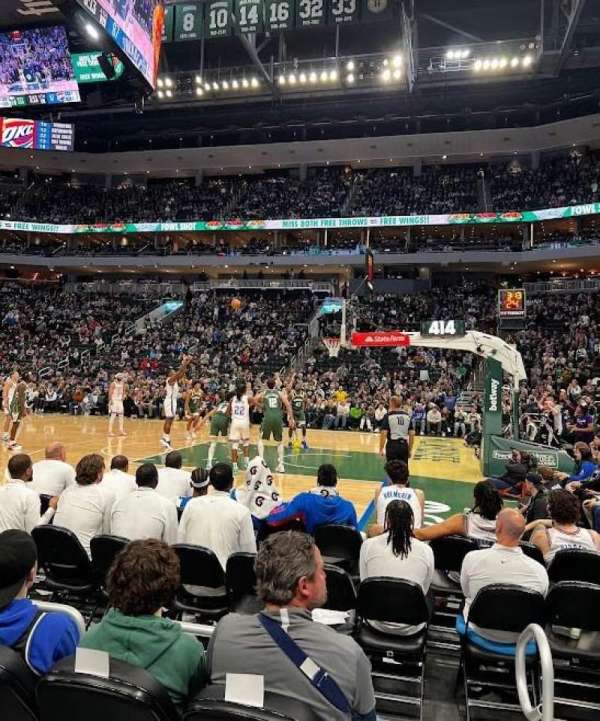 Fiserv Forum, section: 116, row: 2, seat: 1