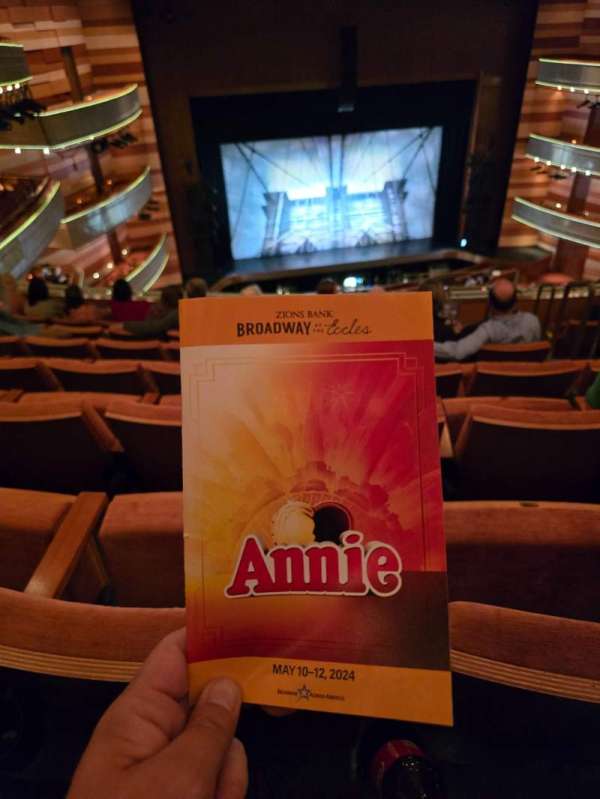 Eccles Theater, section: T2 Center, row: G, seat: 110