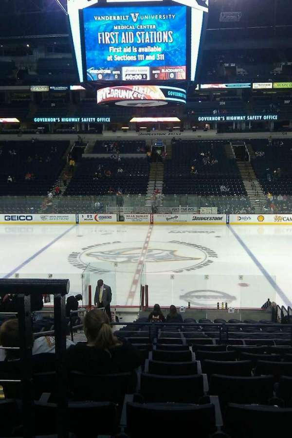 Bridgestone Arena, section: 116, row: H, seat: 16