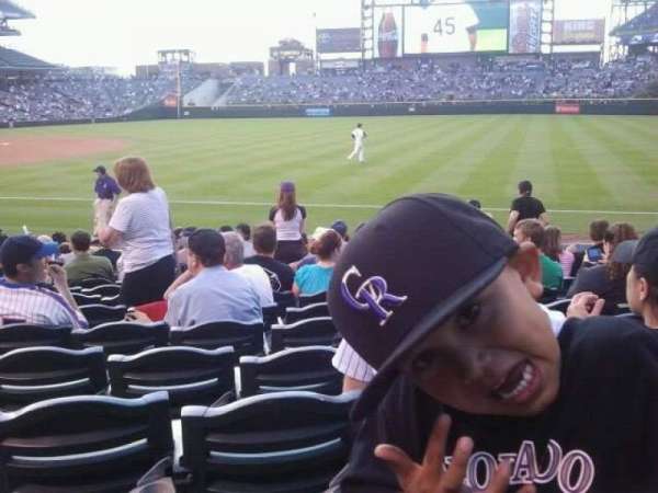 Coors Field, section: 117, row: 12, seat: 8