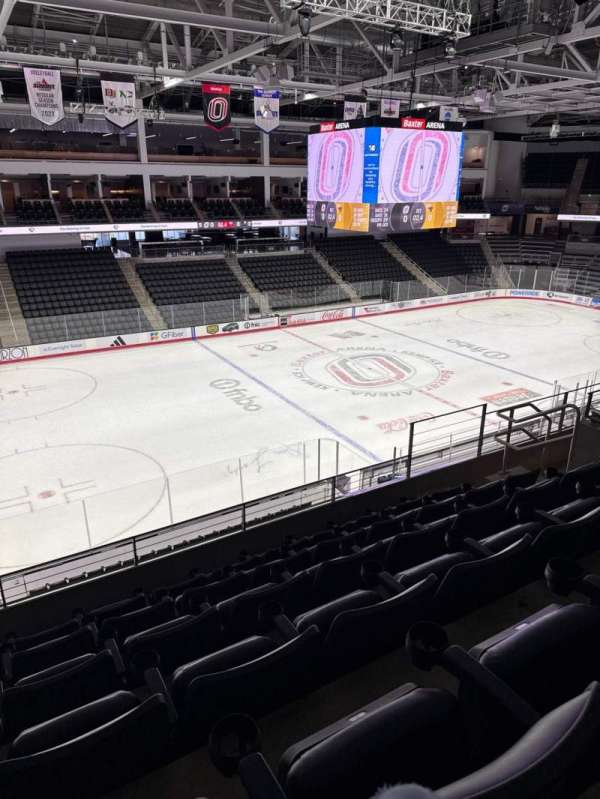 Baxter Arena, section: 218, row: F, seat: 9