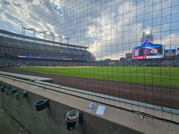 Coors Field, section: 117, row: 1, seat: 6