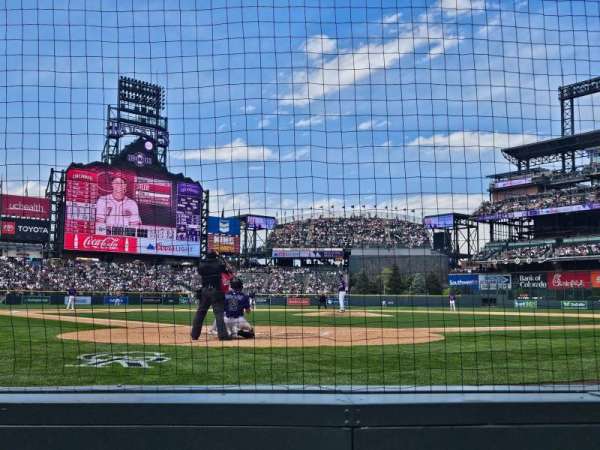Coors Field, section: Coors Clubhouse A, row: A, seat: 4