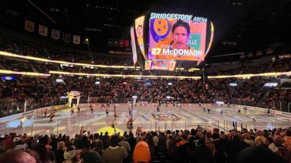 Bridgestone Arena, section: 105, row: F, seat: 8