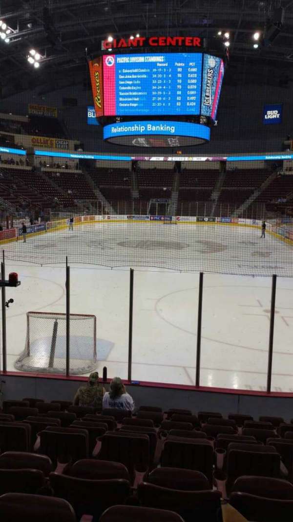 Giant Center, section: 101, row: J, seat: 6
