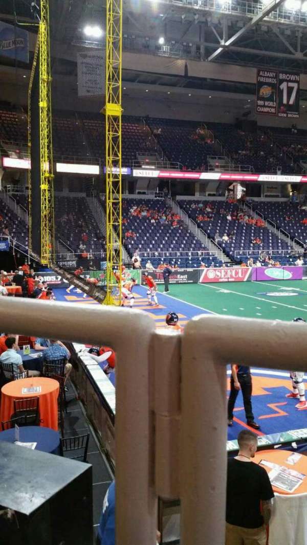 MVP Arena, section: 109, row: E, seat: 7
