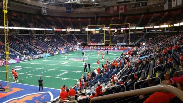 MVP Arena, section: 110, row: P, seat: 1