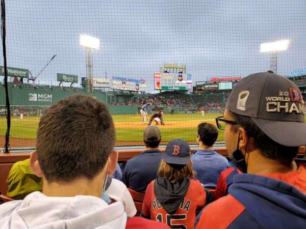 Fenway Park, section: Field Box 45, row: A, seat: 4