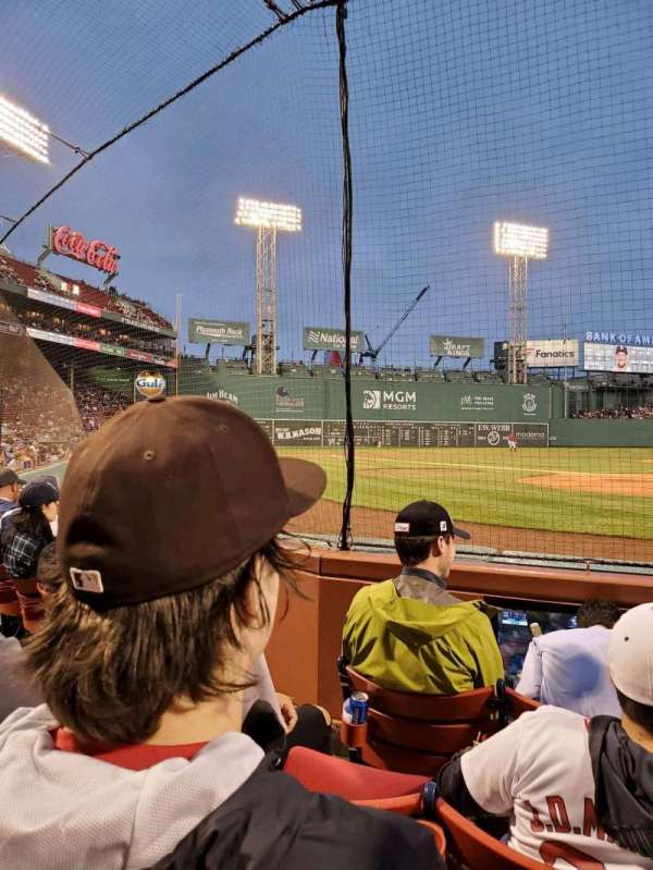 Fenway Park, section: Field Box 45, row: A, seat: 4