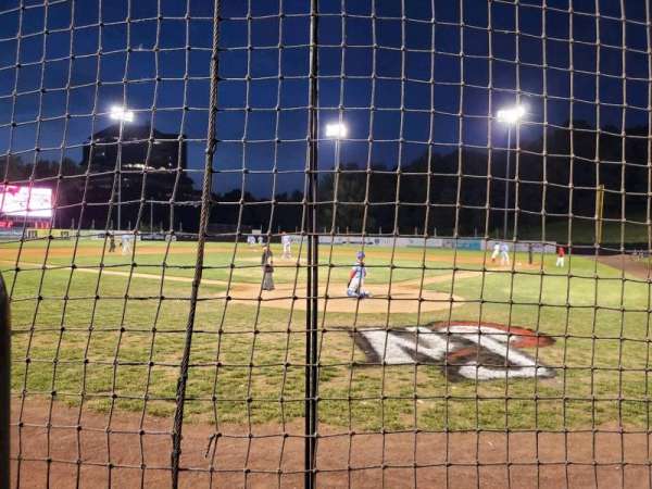Yogi Berra Stadium, section: I, row: 1, seat: 1