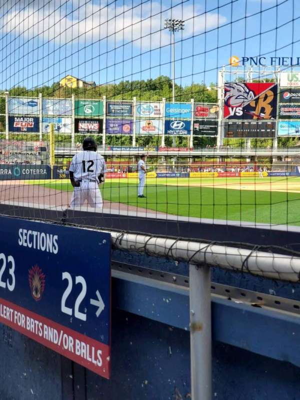 PNC Field, Scranton, section: 22, row: 1, seat: 8