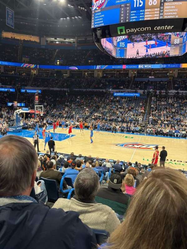 Paycom Center, section: 115, row: L, seat: 18