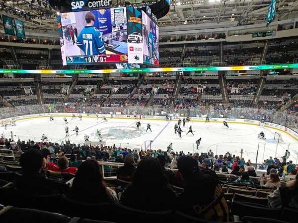 SAP Center, section: 128, row: 25, seat: 7