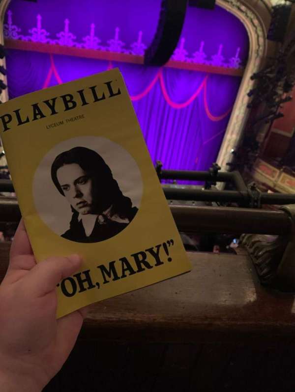 Lyceum Theatre, Broadway, section: Balcony L, row: A, seat: 1
