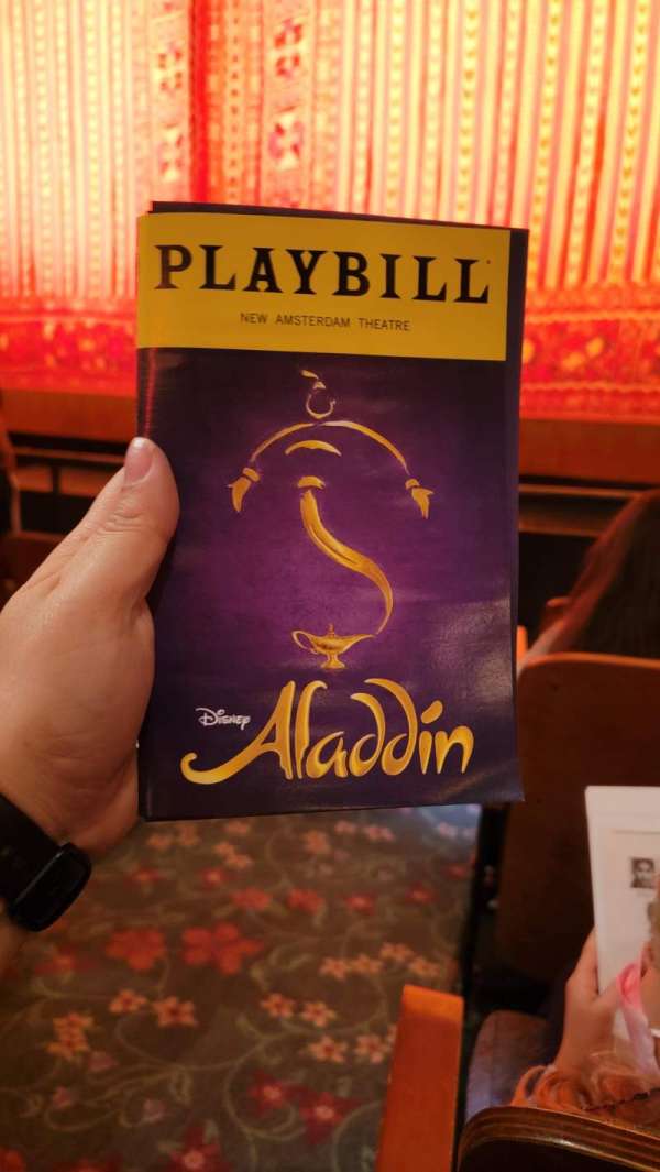 New Amsterdam Theatre, section: Orchestra R, row: D, seat: 2