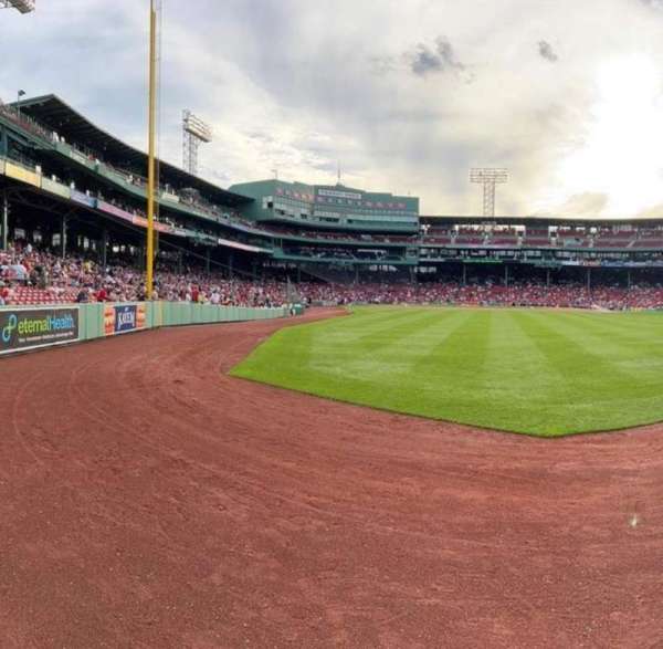 Fenway Park, section: Right field box 1, row: A, seat: 6