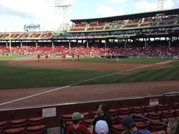 Fenway Park, section: Field Box 74, row: F, seat: 1