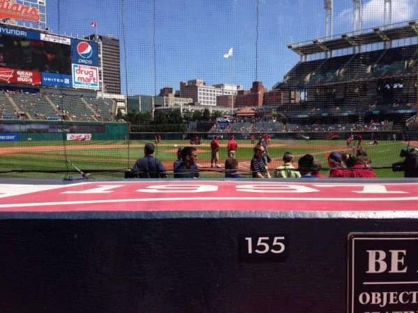 Progressive Field, section: 155, row: F, seat: 1
