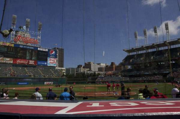 Progressive Field, section: 155, row: F, seat: 1