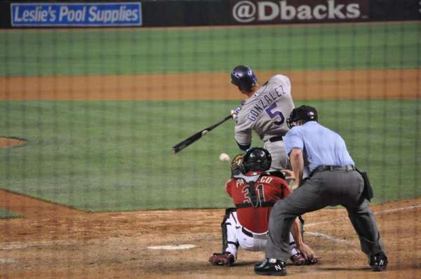 Chase Field, section: K, row: G, seat: 7