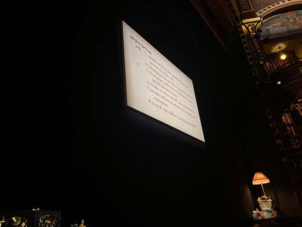 Belasco Theatre, section: Orchestra L, row: A, seat: 1