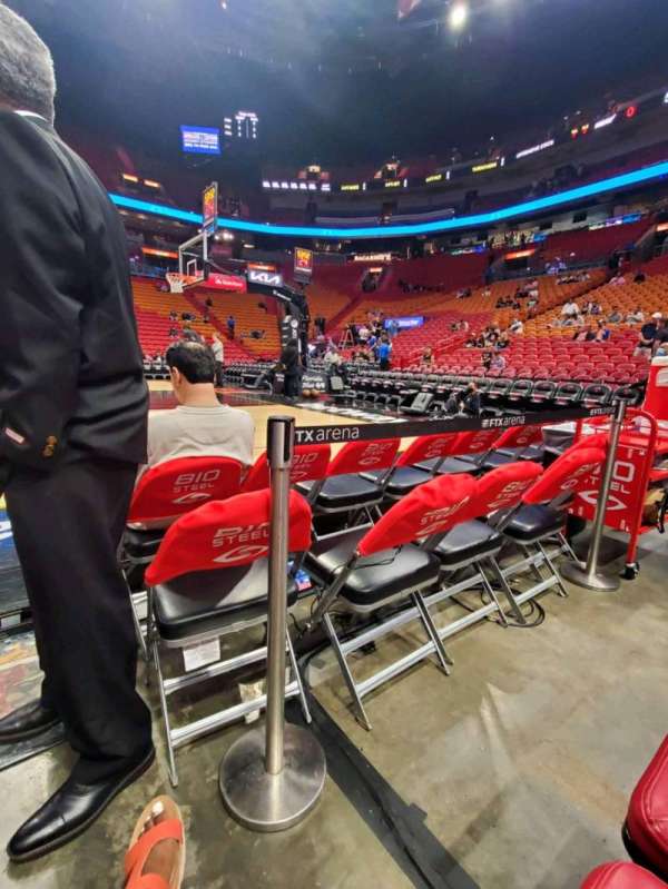 Kaseya Center, section: 106, row: 1, seat: 3