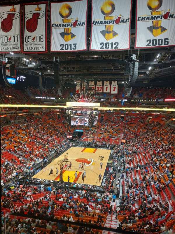 Kaseya Center, section: 316, row: 1, seat: 12