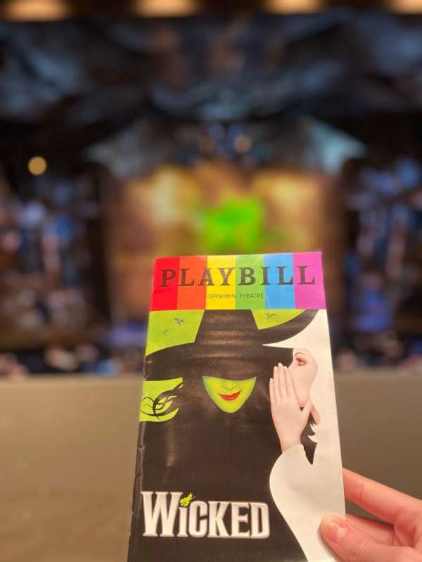 Gershwin Theatre, section: Front Mezzanine C, row: A, seat: 107