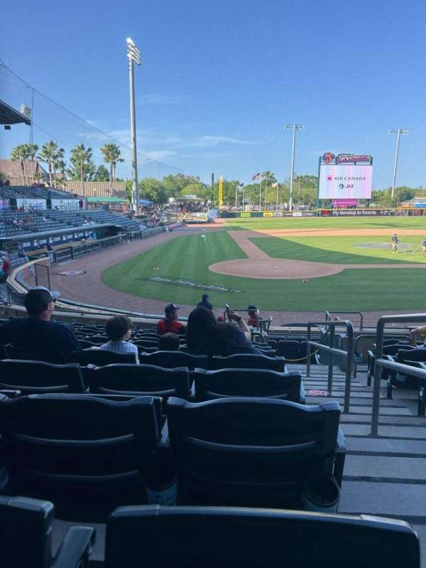 Vystar ballpark, section: 109, row: 9, seat: 17