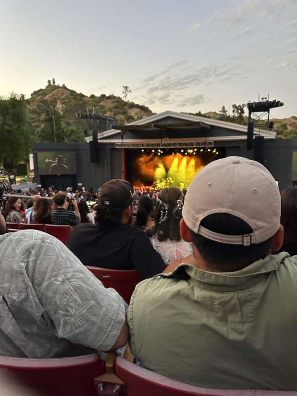 The Greek Theatre, section: B Right, row: P, seat: 4