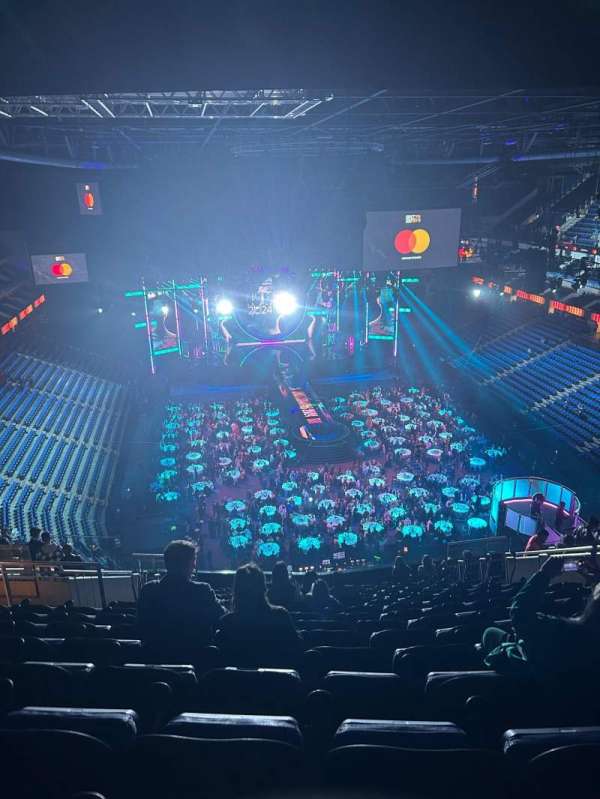 The O2, London, section: 411, row: Q, seat: 693