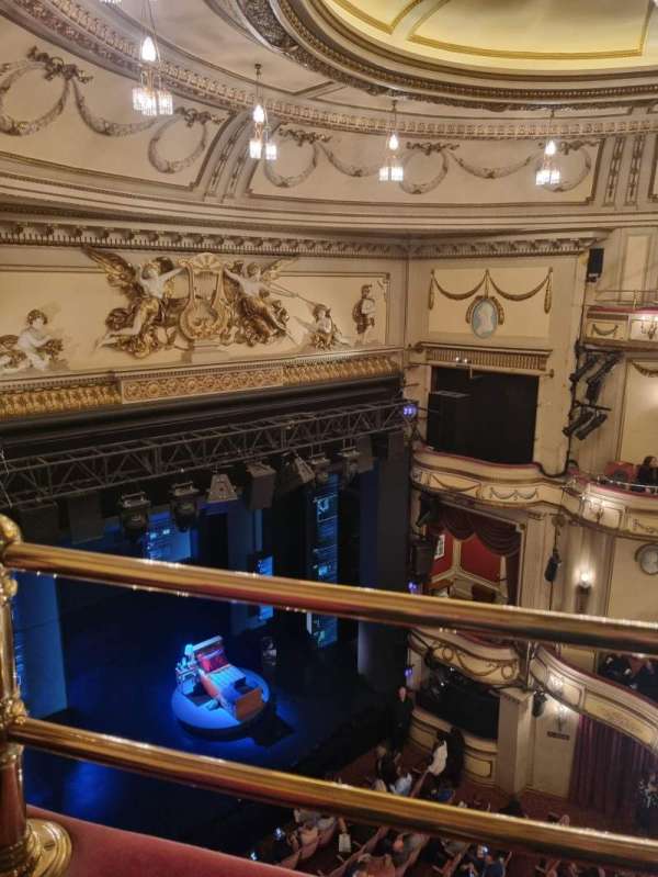 Noël Coward Theatre, section: Balcony, row: A, seat: 25
