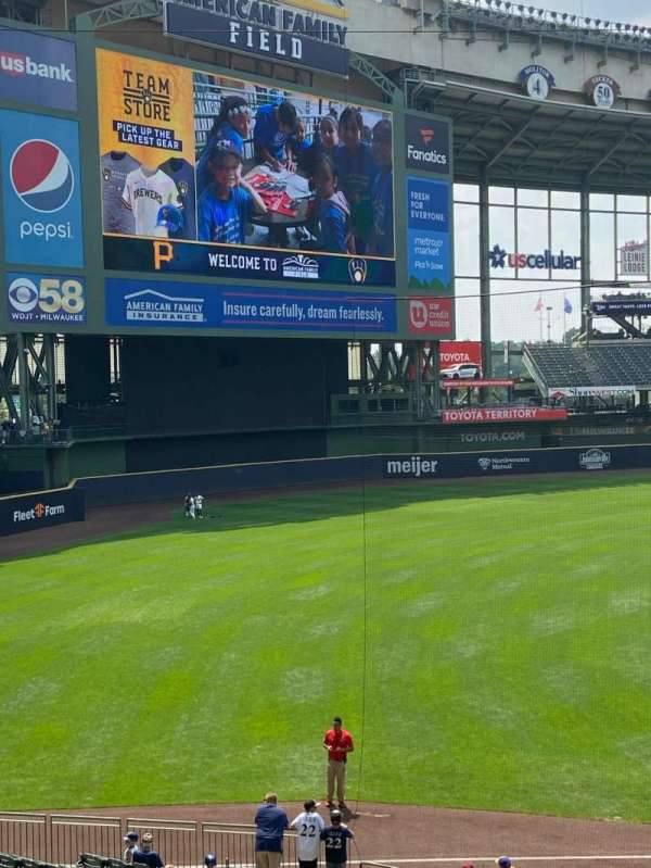 American Family Field, section: 230, row: 1, seat: 1