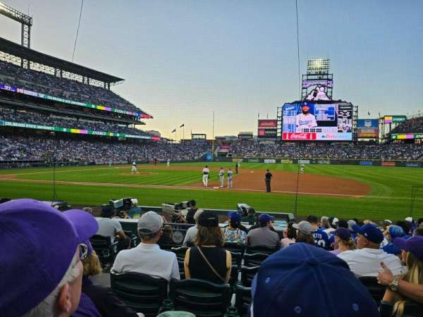 Coors Field, section: 121, row: 12, seat: 8