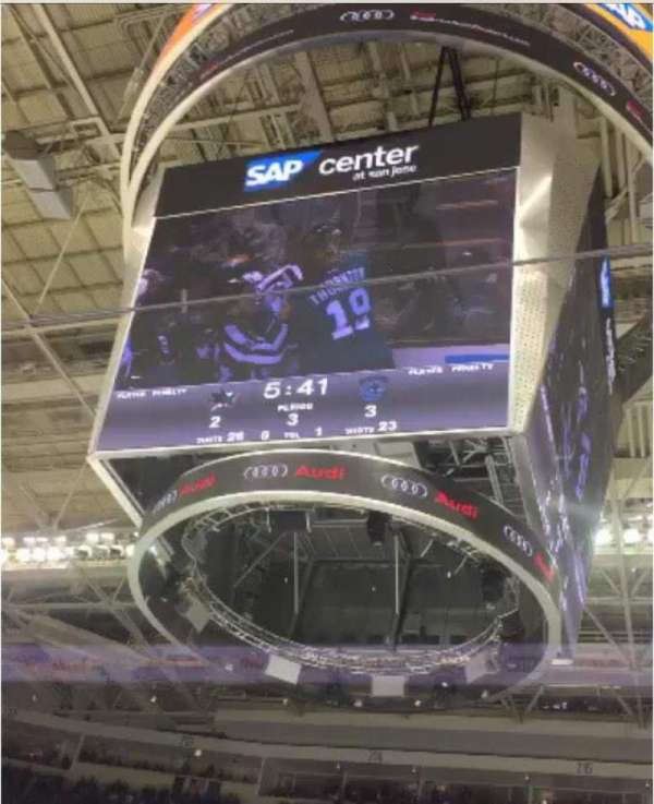 SAP Center, section: 101, row: 3, seat: 1