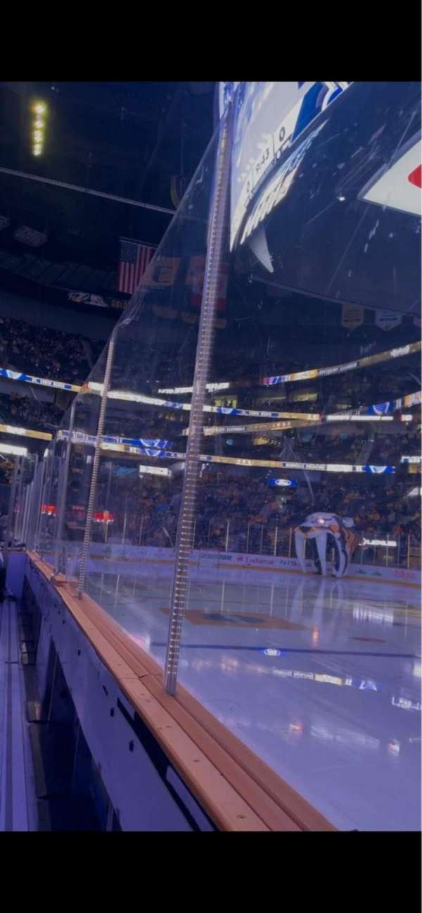 Bridgestone Arena, section: 107, row: AA, seat: 8