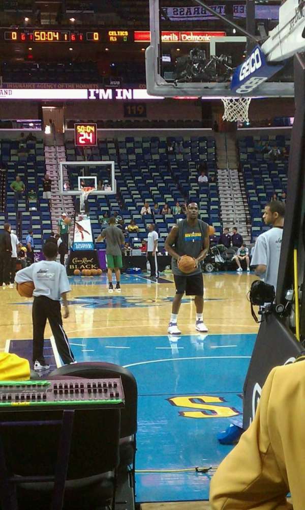 Smoothie King Center, section: 107, row: 1, seat: 3