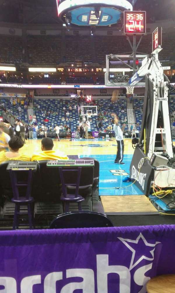 Smoothie King Center, section: 107, row: 1, seat: 3