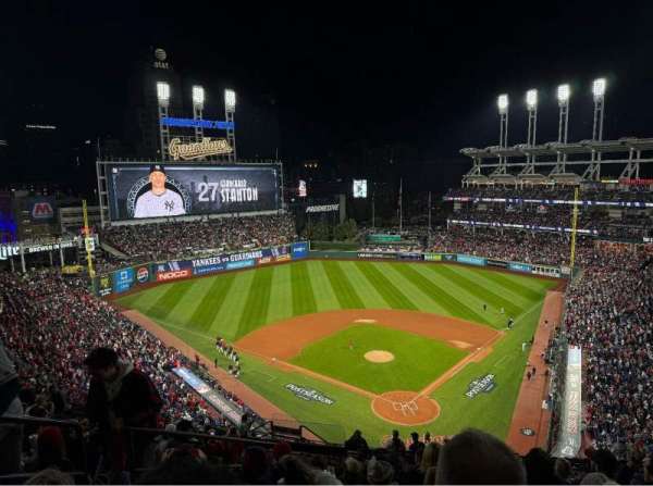 Progressive Field, section: 555, row: Q, seat: 19