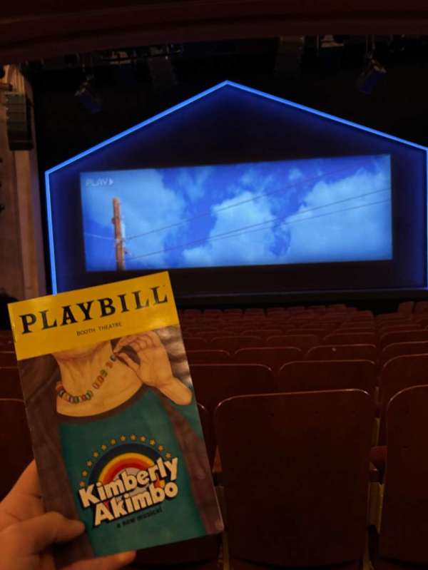 Booth Theatre, section: Orchestra C, row: L, seat: 112